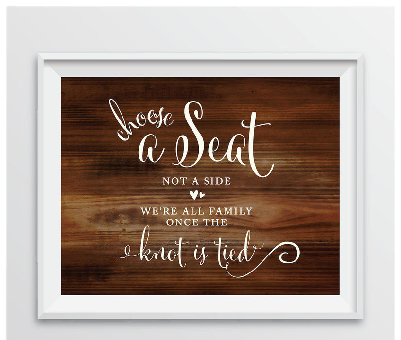Rustic Wood Wedding Party Signs-Set of 1-Andaz Press-Mr. & Mrs.-