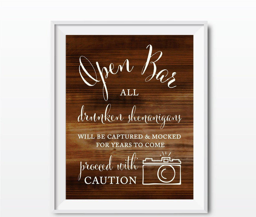 Rustic Wood Wedding Party Signs-Set of 1-Andaz Press-Mr. & Mrs.-