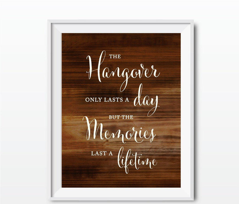 Rustic Wood Wedding Party Signs-Set of 1-Andaz Press-Mr. & Mrs.-