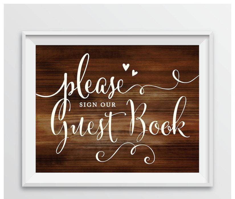 Rustic Wood Wedding Party Signs-Set of 1-Andaz Press-Mr. & Mrs.-