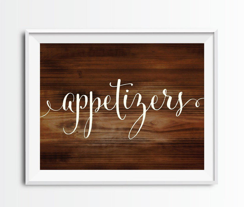 Rustic Wood Wedding Party Signs-Set of 1-Andaz Press-Appetizers-