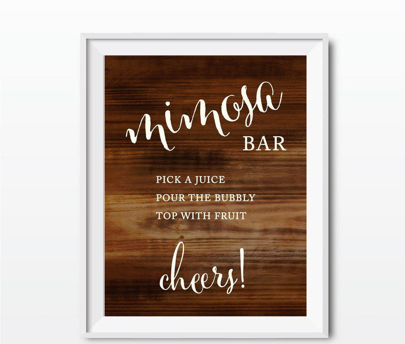 Rustic Wood Wedding Party Signs-Set of 1-Andaz Press-Build Your Own Mimosa-