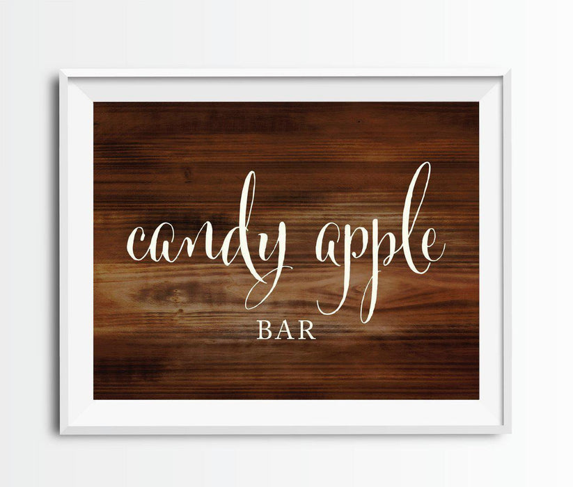 Rustic Wood Wedding Party Signs-Set of 1-Andaz Press-Candy Apple Bar-