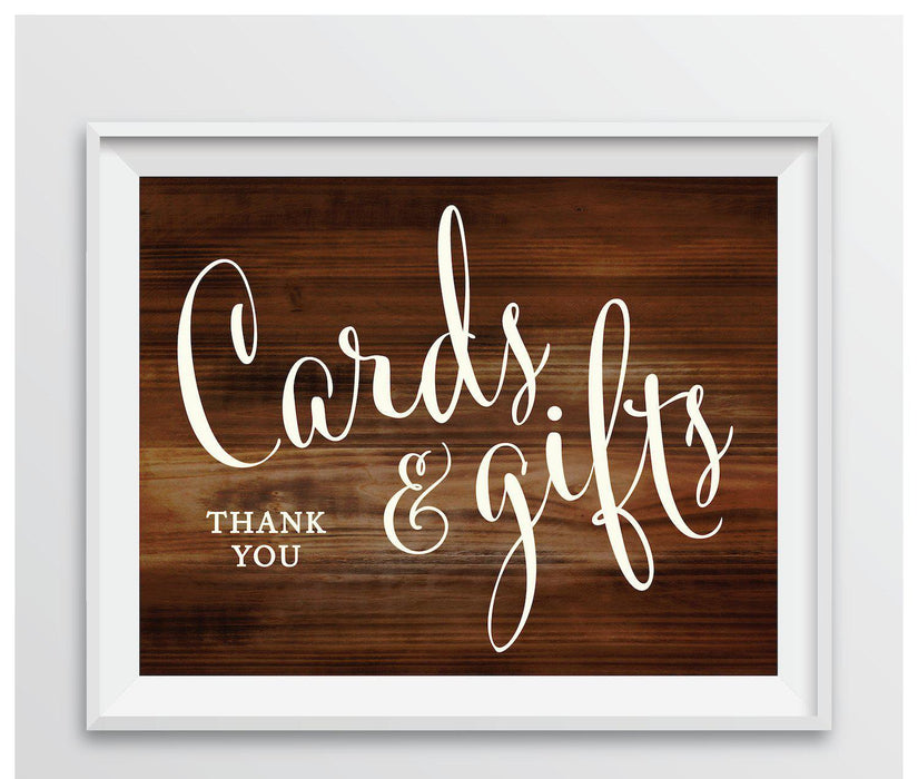 Rustic Wood Wedding Party Signs-Set of 1-Andaz Press-Cards & Gifts Thank You-