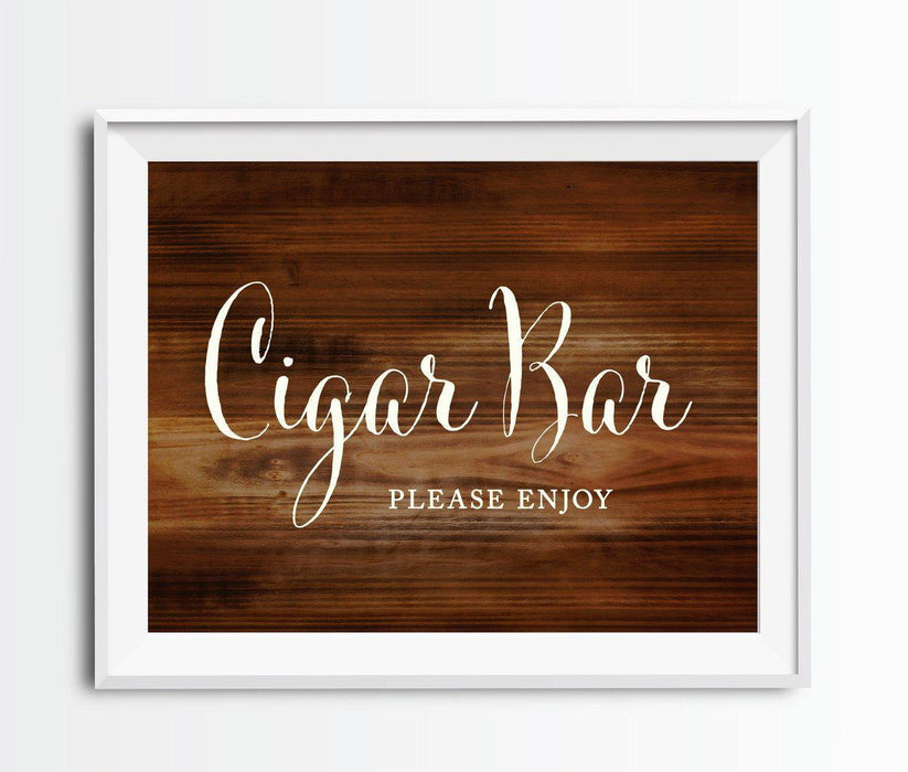 Rustic Wood Wedding Party Signs-Set of 1-Andaz Press-Cigar Bar-