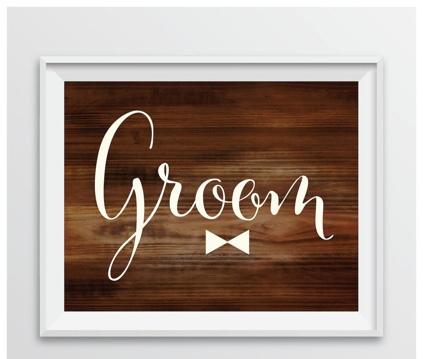 Rustic Wood Wedding Party Signs-Set of 1-Andaz Press-Groom-