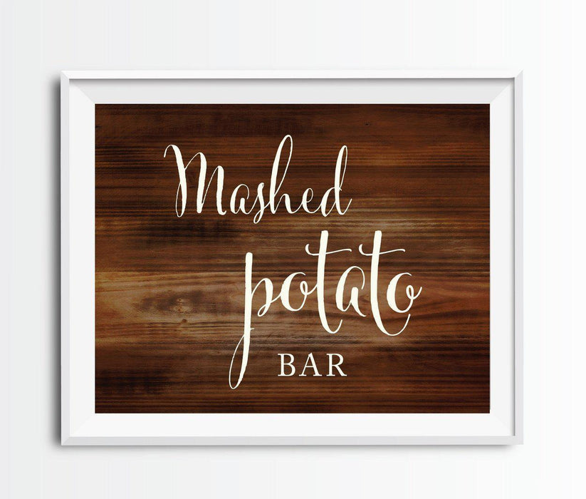 Rustic Wood Wedding Party Signs-Set of 1-Andaz Press-Mashed Potato Bar-