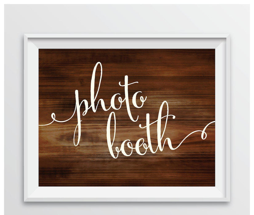 Rustic Wood Wedding Party Signs-Set of 1-Andaz Press-Photo Booth-