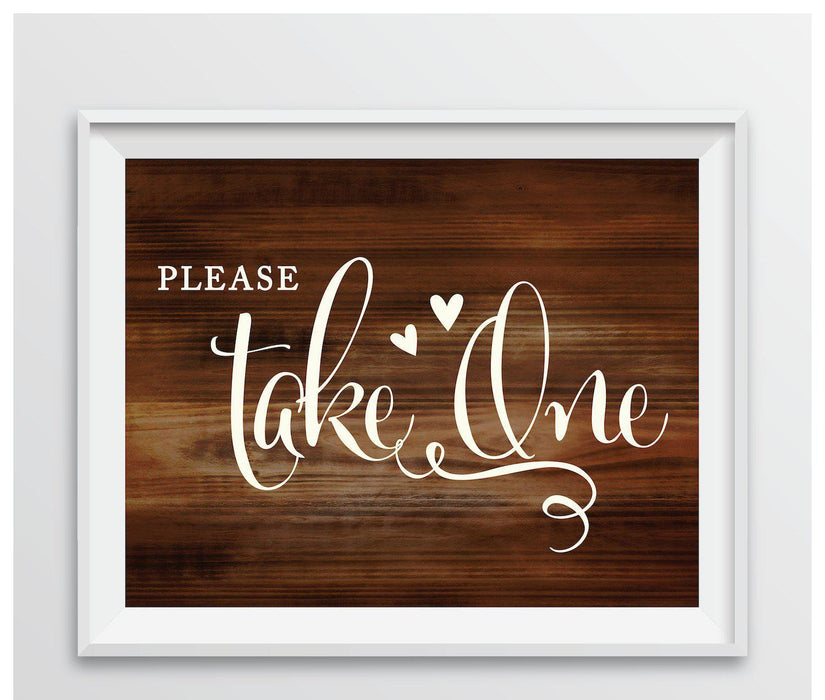 Rustic Wood Wedding Party Signs-Set of 1-Andaz Press-Please Take One-