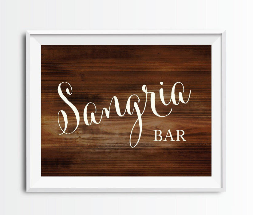 Rustic Wood Wedding Party Signs-Set of 1-Andaz Press-Sangria Bar-
