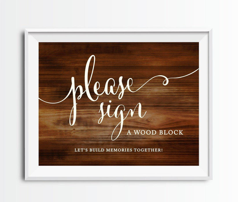 Rustic Wood Wedding Party Signs-Set of 1-Andaz Press-Sign Wood Block-