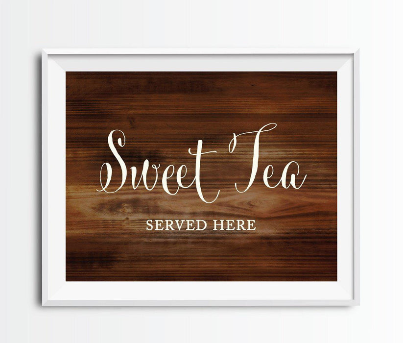 Rustic Wood Wedding Party Signs-Set of 1-Andaz Press-Sweet Tea-