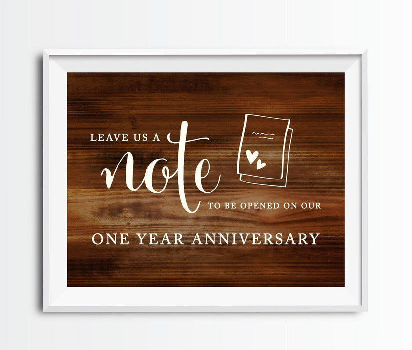 Rustic Wood Wedding Party Signs-Set of 1-Andaz Press-Time Capsule - Leave Us A Note-