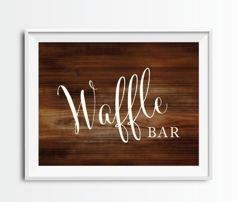 Rustic Wood Wedding Party Signs-Set of 1-Andaz Press-Waffle Bar-