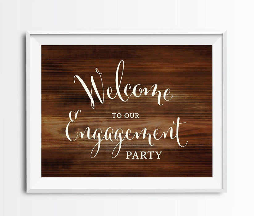 Rustic Wood Wedding Party Signs-Set of 1-Andaz Press-Welcome To Our Engagement Party-
