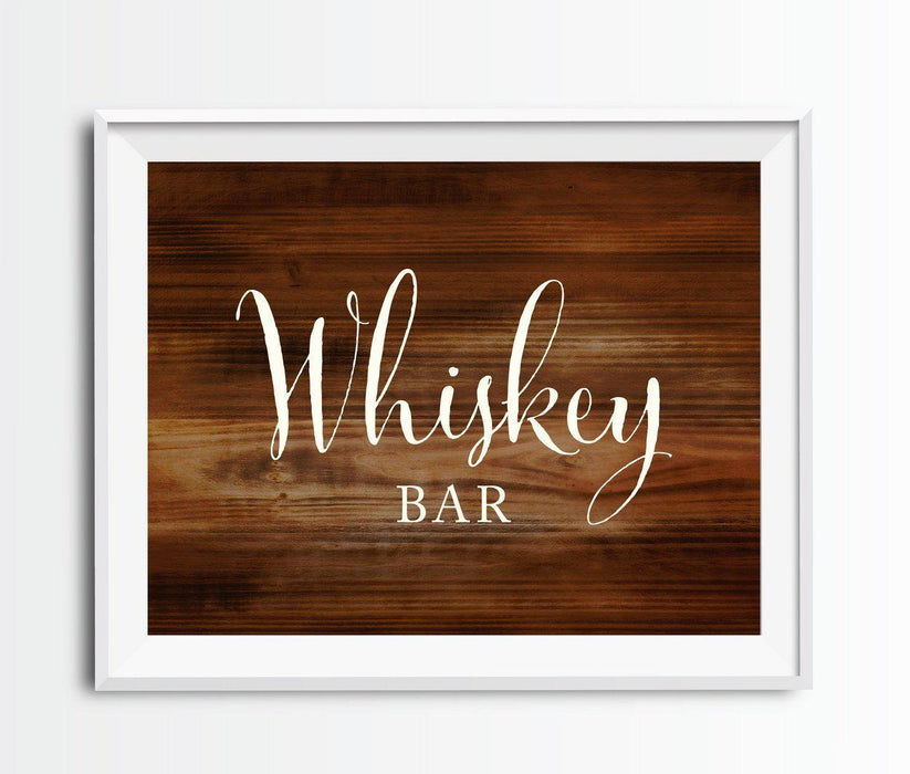 Rustic Wood Wedding Party Signs-Set of 1-Andaz Press-Whiskey Bar-