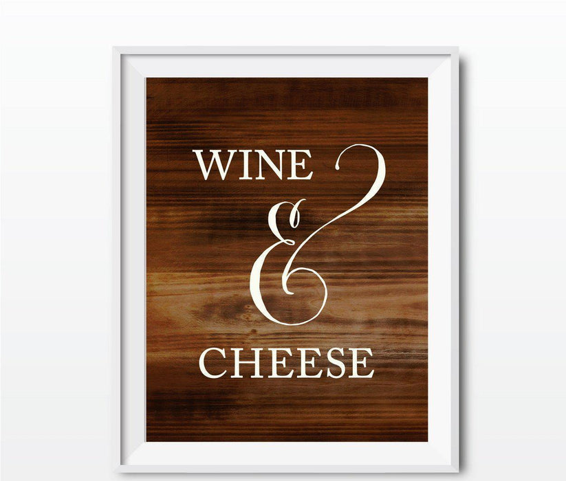 Rustic Wood Wedding Party Signs-Set of 1-Andaz Press-Wine & Cheese-
