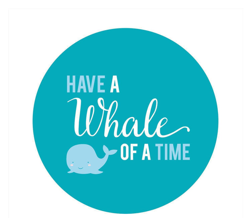 Sail Away Nautical Birthday Circle Gift Labels-Set of 40-Andaz Press-Whale of A Time-