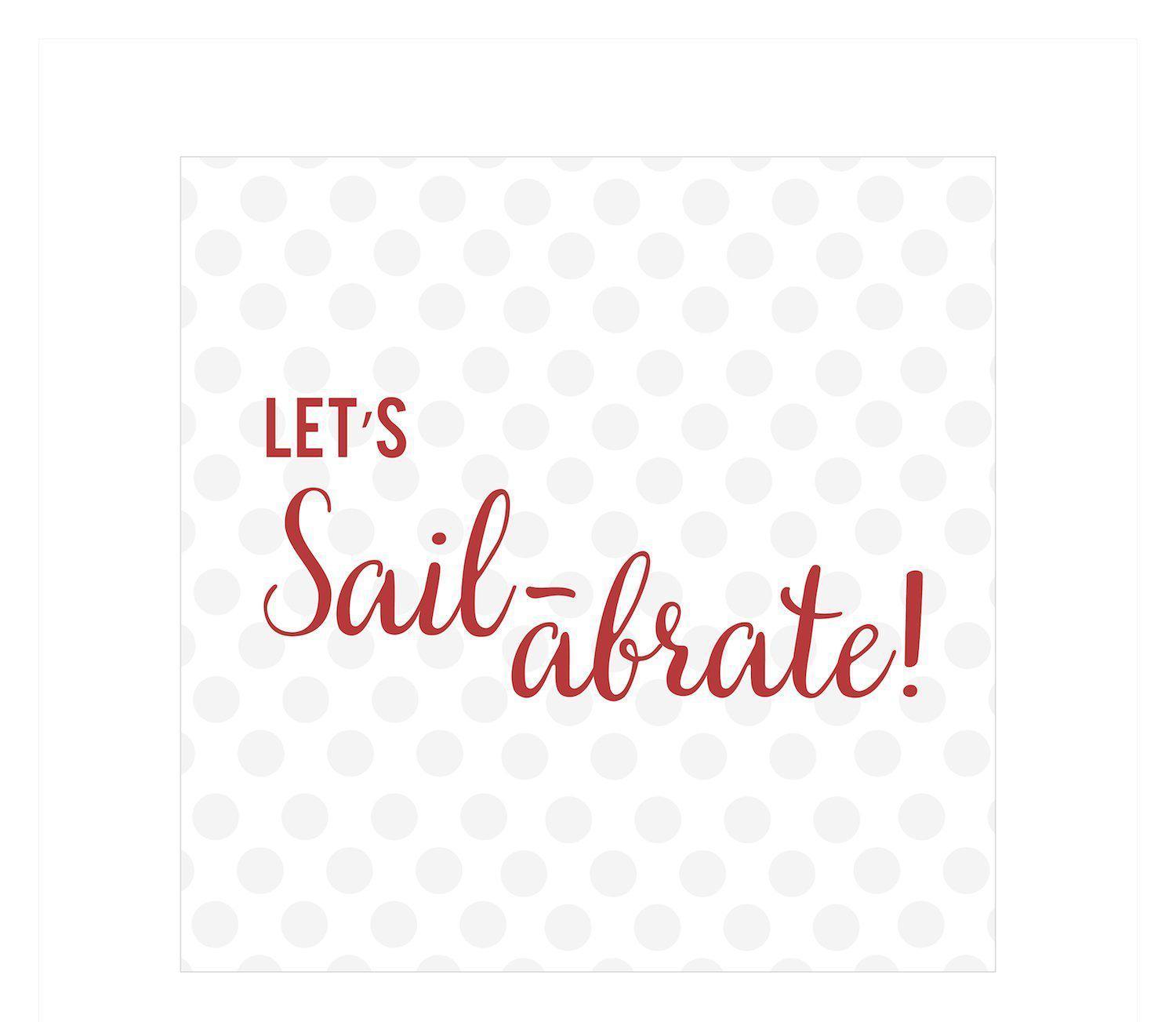 Sail Away Nautical Birthday Square Gift Labels-Set of 40-Andaz Press-Let's Sail-abrate-