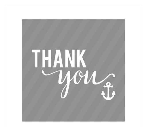 Sail Away Nautical Birthday Thank You Anchor Square Gift Tags-Set of 24-Andaz Press-