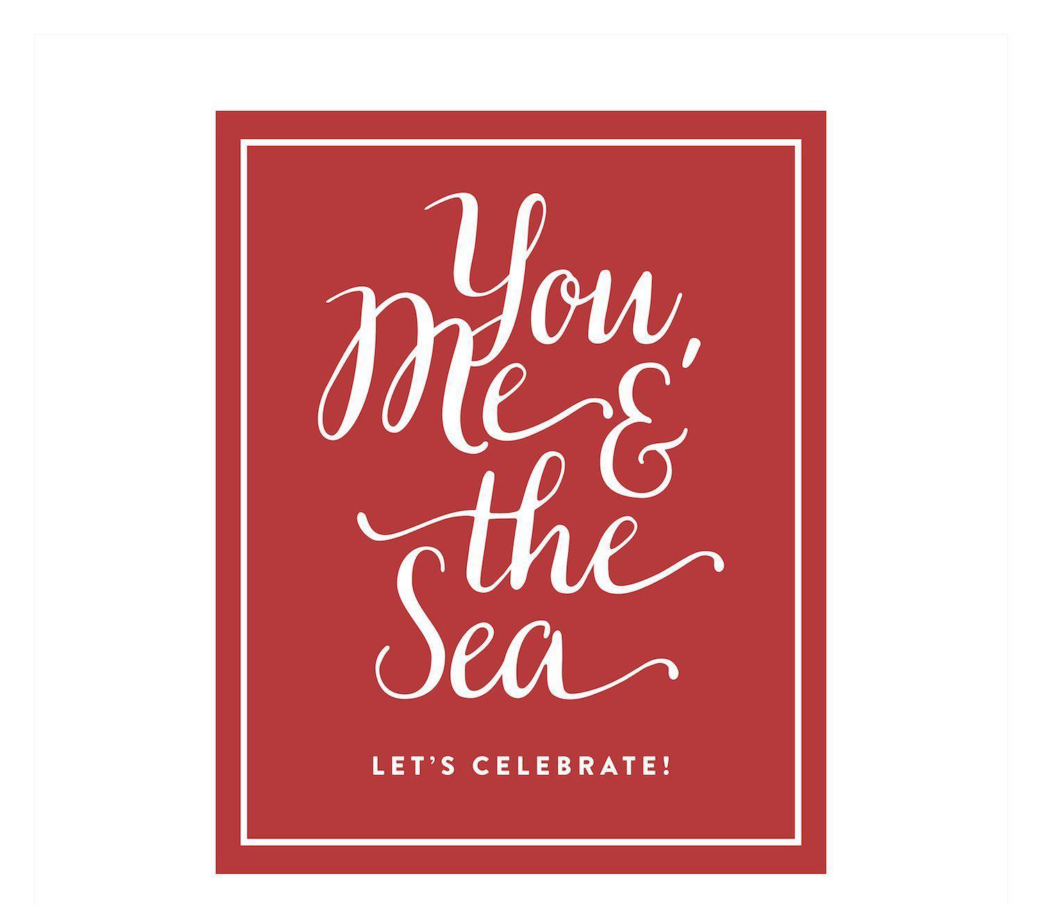 Sail Away Nautical Birthday You Me and the Sea Wine Bottle Labels-Set of 8-Andaz Press-
