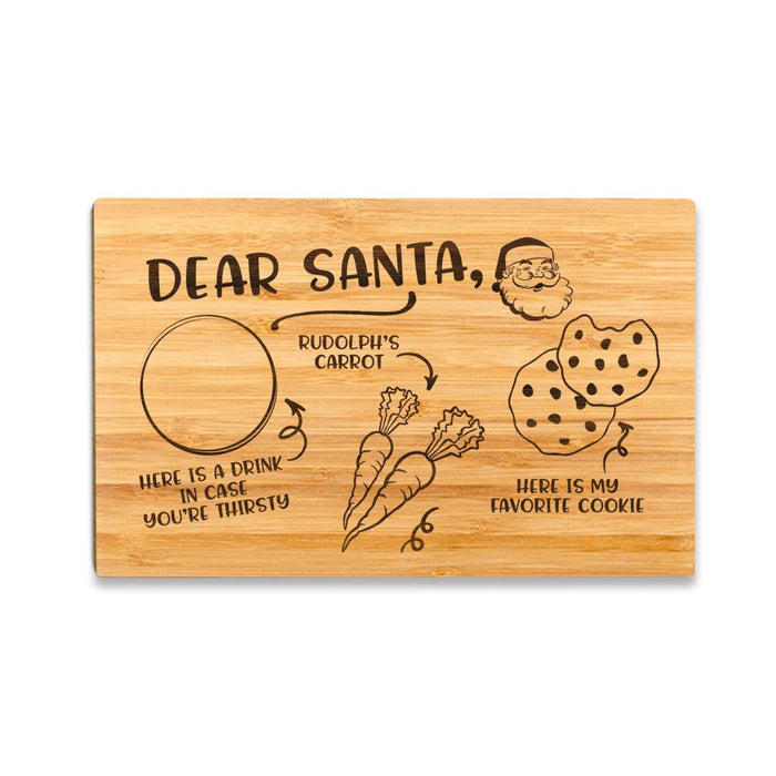Santa Cookie Plate for Kids Dear Santa Tray Milk Cookie Treats for Santa Reindeer Christmas Board-Set of 1-Andaz Press-Dear Santa Claus Design-