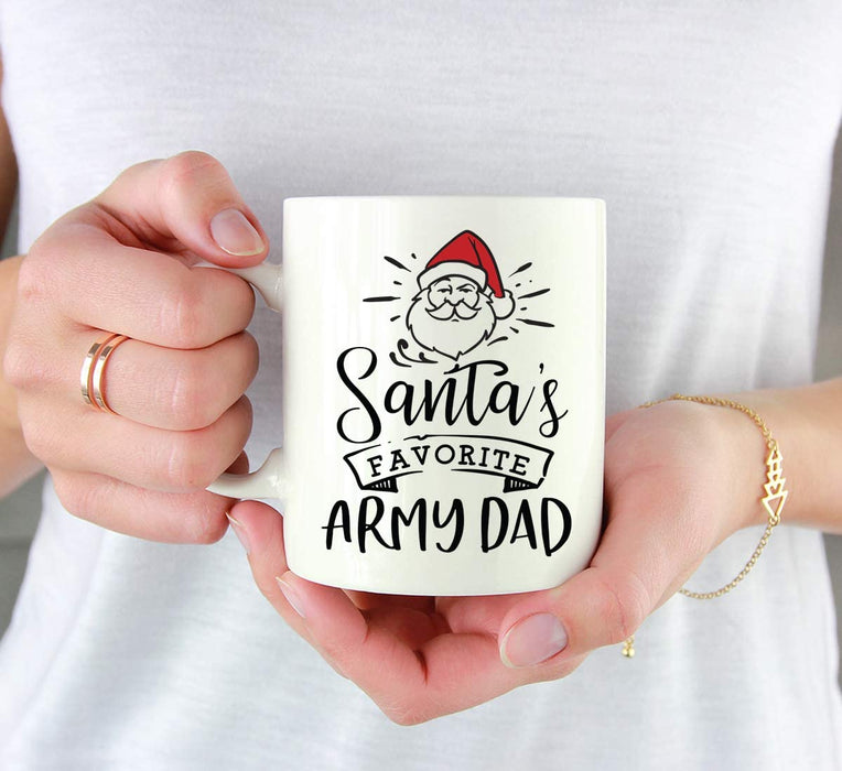 Santa Favorite Mom Dad Ceramic Coffee Mug-Set of 1-Andaz Press-Army Dad-