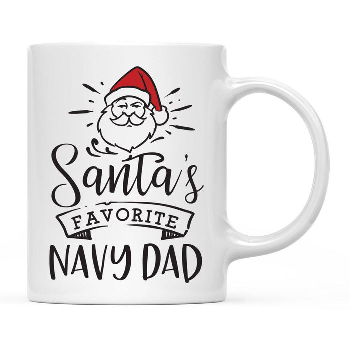 Santa Favorite Mom Dad Ceramic Coffee Mug-Set of 1-Andaz Press-Navy Dad-