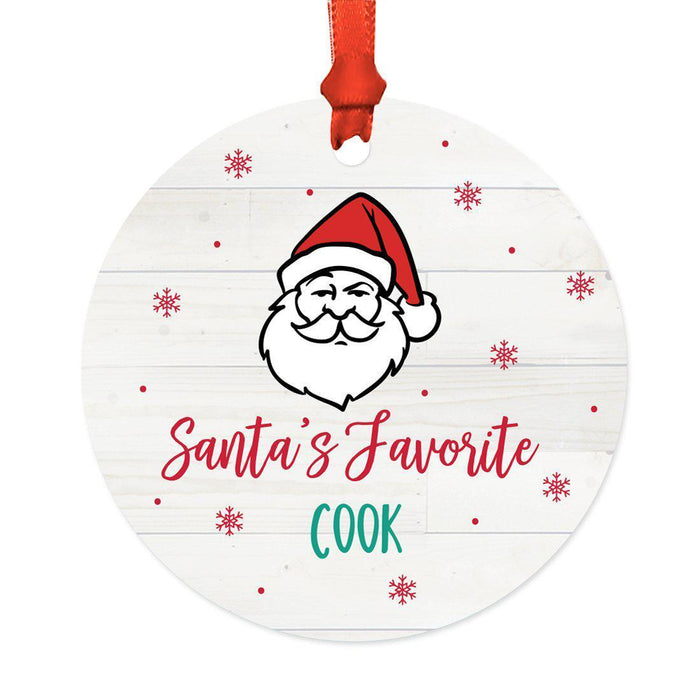 Santa's Favorite Restaurant Round Metal Ornament Collection-Set of 1-Andaz Press-Baker-