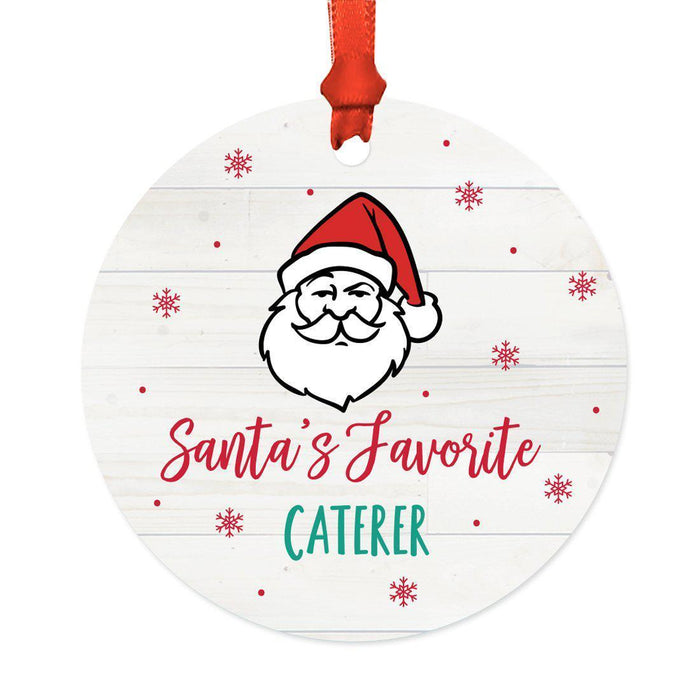 Santa's Favorite Restaurant Round Metal Ornament Collection-Set of 1-Andaz Press-Baker-