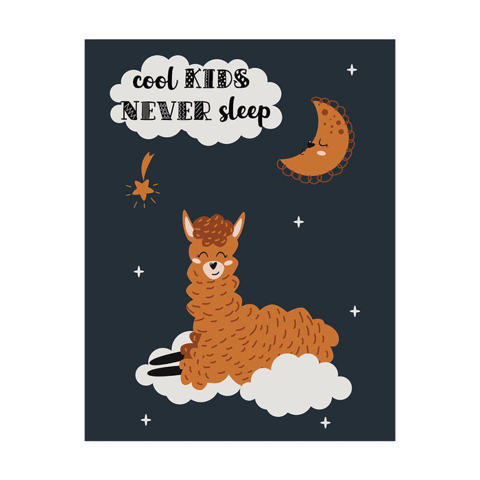 Scandinavian Hello Llama Kids Wall Art Collection-Set of 1-Andaz Press-Be Brave-