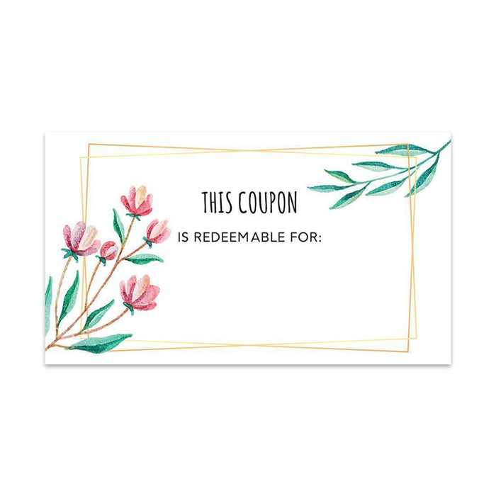 Script Blank Coupon Is Redeemable For Voucher Cards, Redeem Discount Small Business-Set of 100-Andaz Press-Script Design-