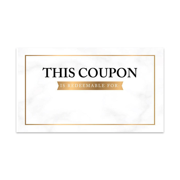 Script Blank Coupon Is Redeemable For Voucher Cards, Redeem Discount Small Business-Set of 100-Andaz Press-Script Design-