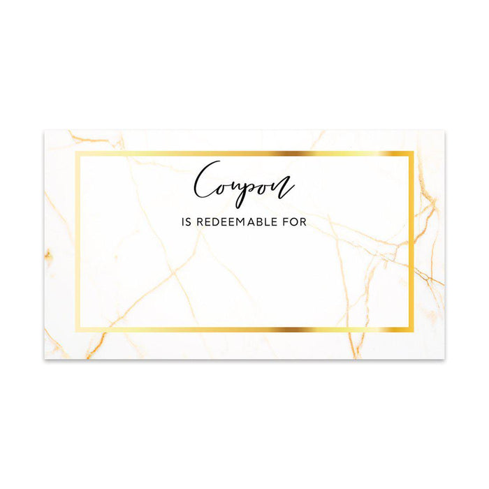 Script Blank Coupon Is Redeemable For Voucher Cards, Redeem Discount Small Business-Set of 100-Andaz Press-Script Design-