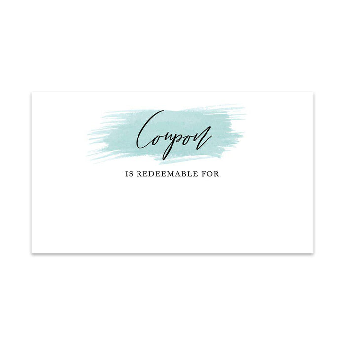 Script Blank Coupon Is Redeemable For Voucher Cards, Redeem Discount Small Business-Set of 100-Andaz Press-Script Design-