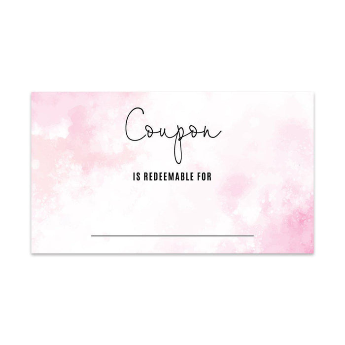 Script Blank Coupon Is Redeemable For Voucher Cards, Redeem Discount Small Business-Set of 100-Andaz Press-Script Design-
