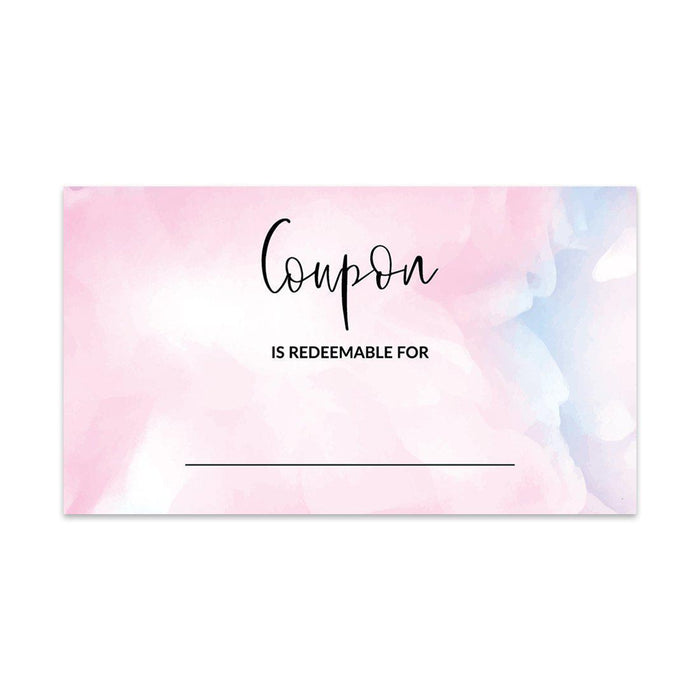 Script Blank Coupon Is Redeemable For Voucher Cards, Redeem Discount Small Business-Set of 100-Andaz Press-Bubblegum Pink-