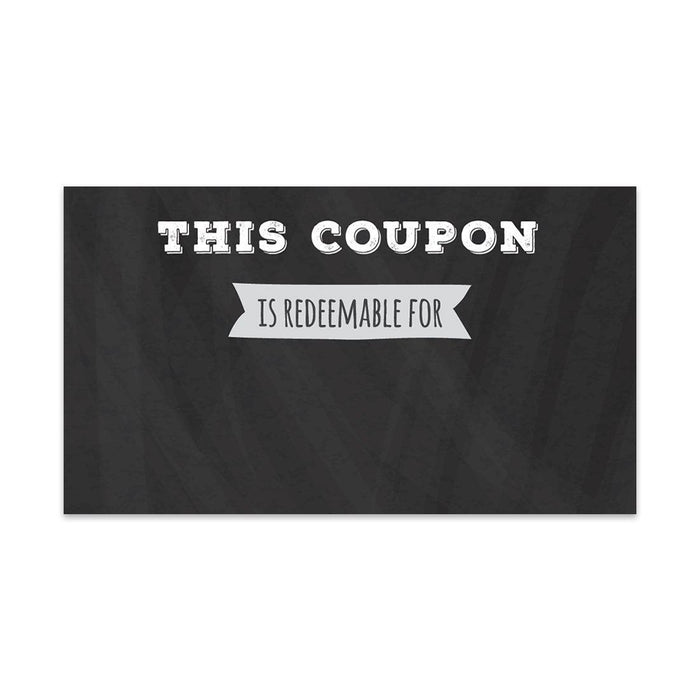 Script Blank Coupon Is Redeemable For Voucher Cards, Redeem Discount Small Business-Set of 100-Andaz Press-Chalkboard Vintage-