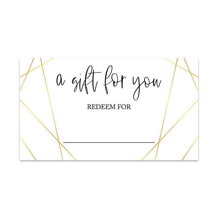 Script Blank Coupon Is Redeemable For Voucher Cards, Redeem Discount Small Business-Set of 100-Andaz Press-Geometric Lines-