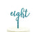 Script Number Glitter Acrylic Birthday Cake Toppers-Set of 1-Andaz Press-Aqua-Eight-