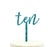 Script Number Glitter Acrylic Birthday Cake Toppers-Set of 1-Andaz Press-Aqua-Ten-
