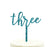 Script Number Glitter Acrylic Birthday Cake Toppers-Set of 1-Andaz Press-Aqua-Three-