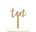 Script Number Glitter Acrylic Birthday Cake Toppers-Set of 1-Andaz Press-Gold-Ten-