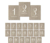 Shabby Chic Country Burlap Table Numbers-Set of 20-Andaz Press-1-20-
