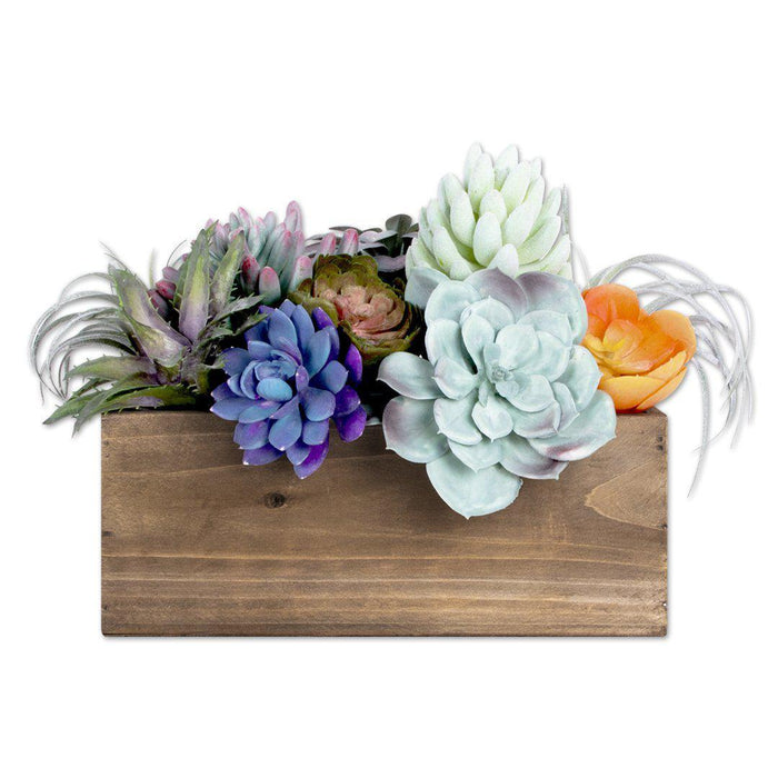 Shabby Square Rectangle Wood Vase-Sold By Case-Koyal Wholesale-10" x 5" x 4"-