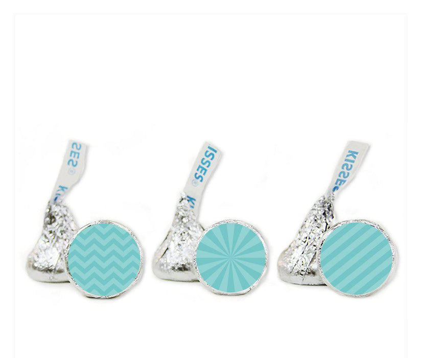 Shadow Stripes, Starburst, Chevron Hershey's Kisses Stickers-Set of 216-Andaz Press-Diamond Blue-
