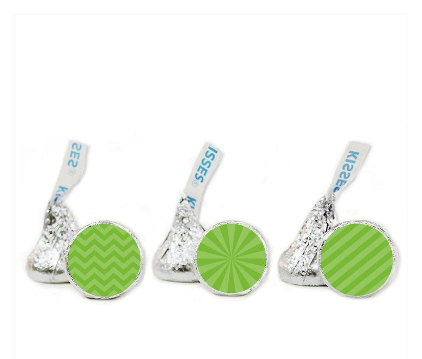 Shadow Stripes, Starburst, Chevron Hershey's Kisses Stickers-Set of 216-Andaz Press-Kiwi Green-