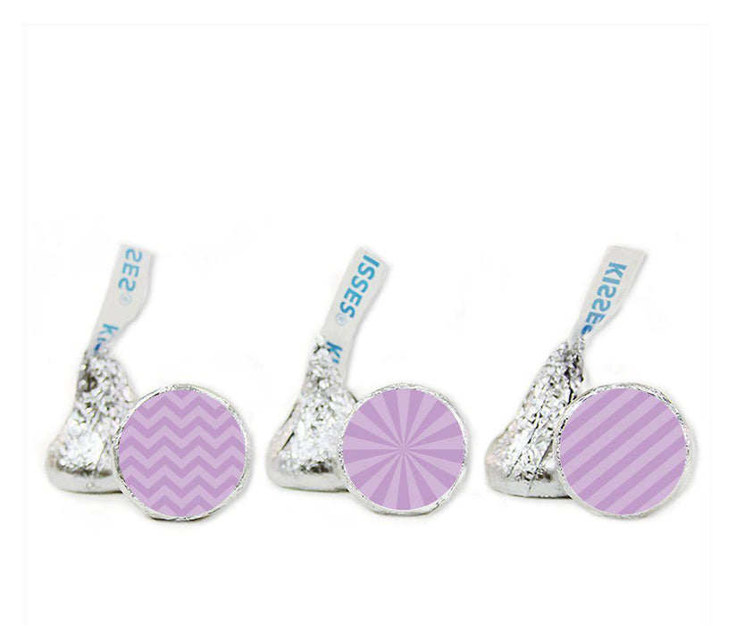 Shadow Stripes, Starburst, Chevron Hershey's Kisses Stickers-Set of 216-Andaz Press-Lavender-