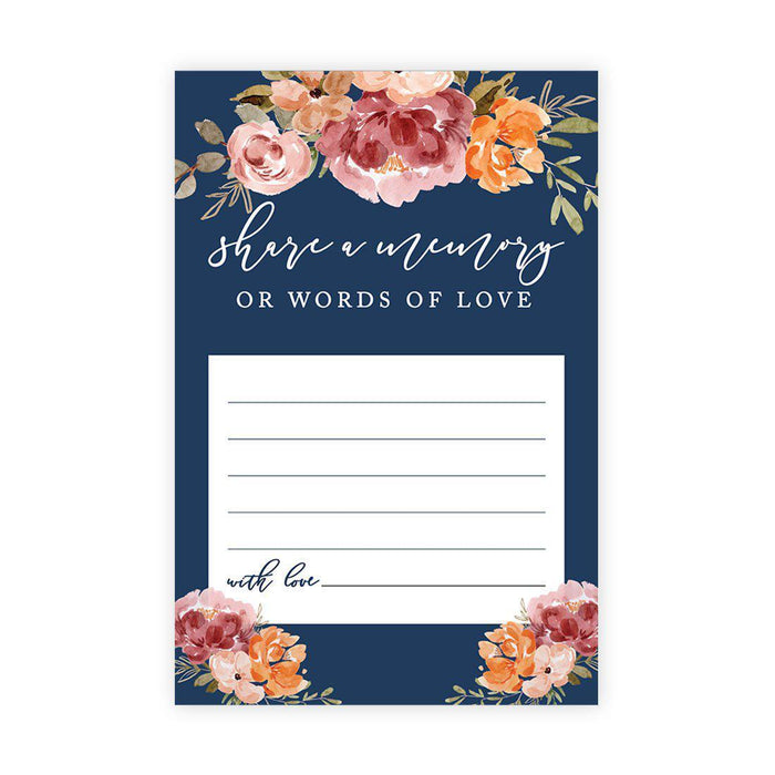 Share a Memory Cards, Cards for Wedding, Celebration of Life, Retirement, Design 2-Set of 52-Andaz Press-Black and Glitter Stripes-