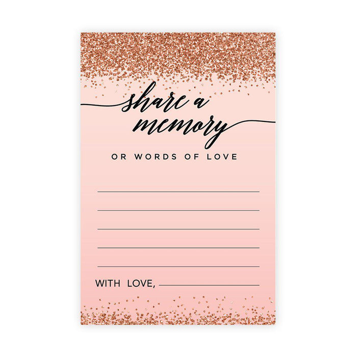 Share a Memory Cards, Cards for Wedding, Celebration of Life, Retirement, Design 2-Set of 52-Andaz Press-Black and Glitter Stripes-